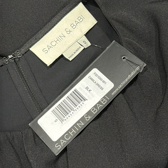 Sachin & Babi Black Camila Crepe Ruched Mermaid Maxi Dress with Puff Sleeve - 0 - Picture 3 of 4